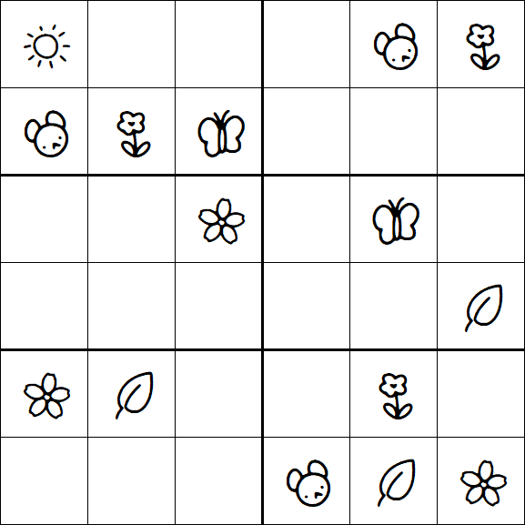 Kids Sudoku 6x6 - Medio