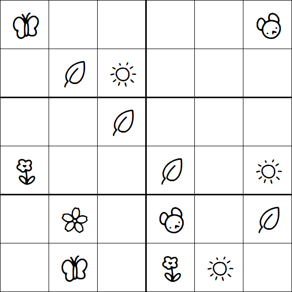 Kids Sudoku 6x6 - Medio
