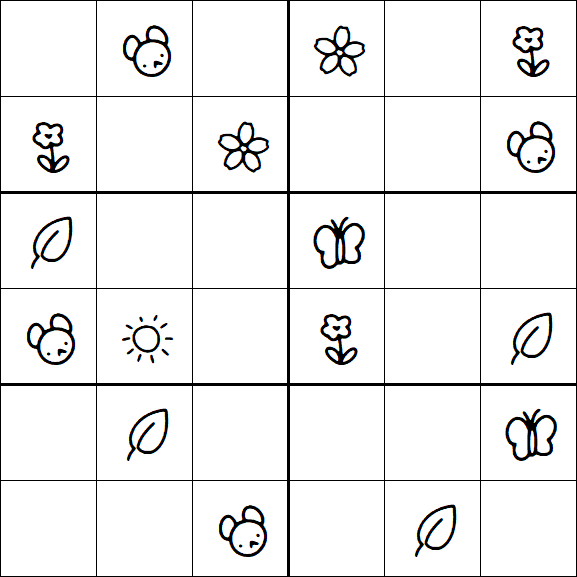 Kids Sudoku 6x6 - Medio