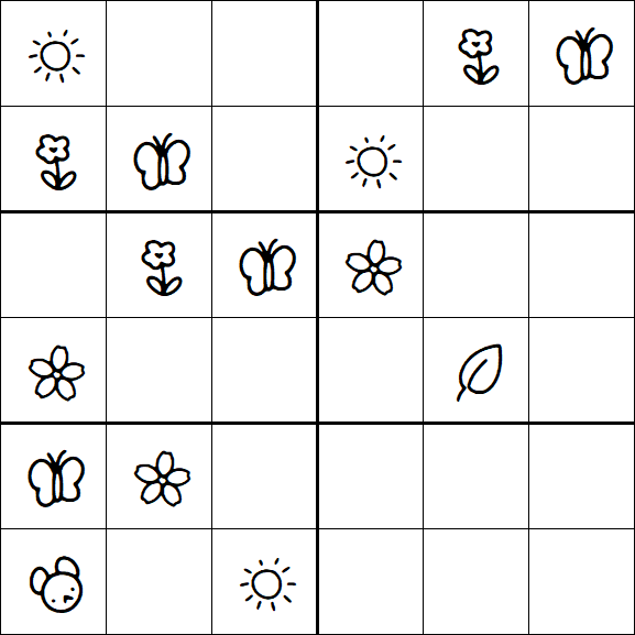 Kids Sudoku 6x6 - Medium