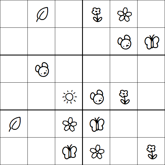 Kids Sudoku 6x6 - Medium