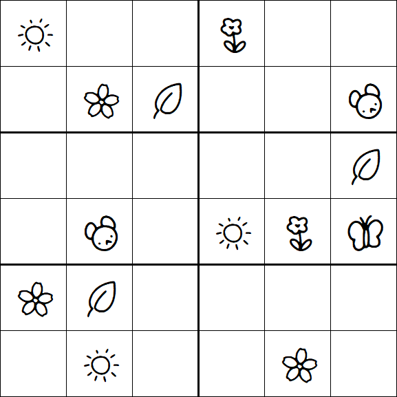 Kids Sudoku 6x6 - Medium