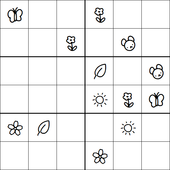 Kids Sudoku 6x6 - Medium