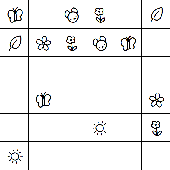 Kids Sudoku 6x6 - Medium