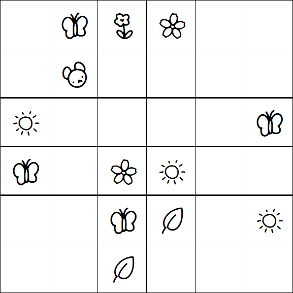 Kids Sudoku 6x6 - Medium