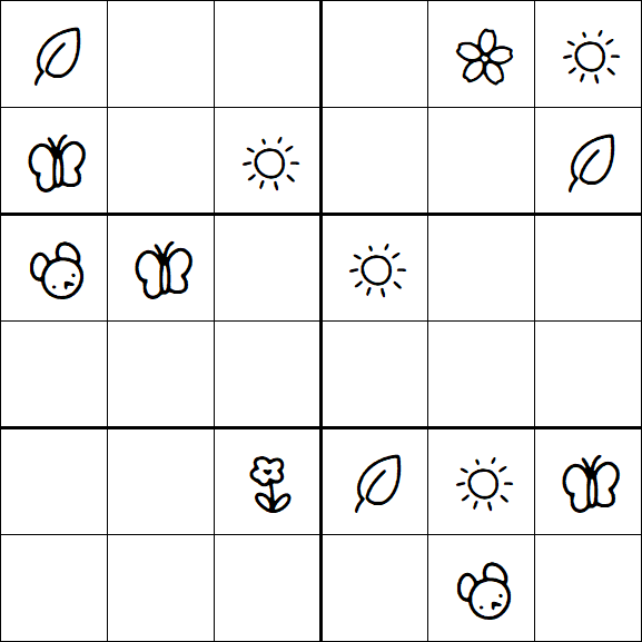 Kids Sudoku 6x6 - Medium