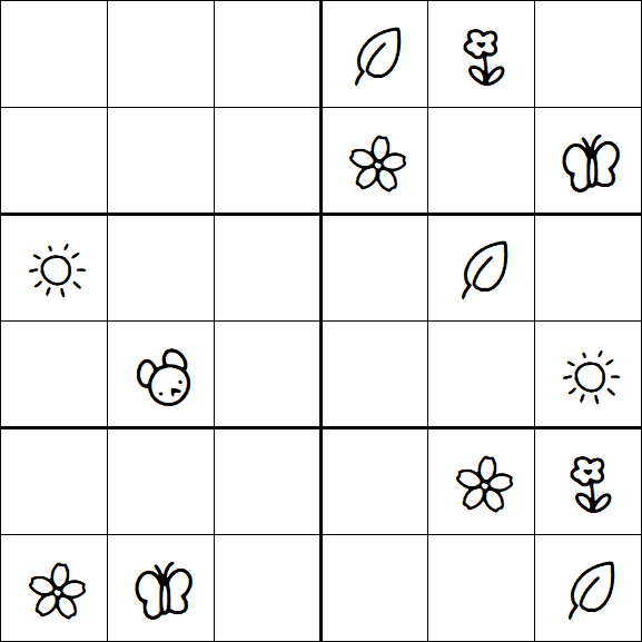 Kids Sudoku 6x6 - Medium