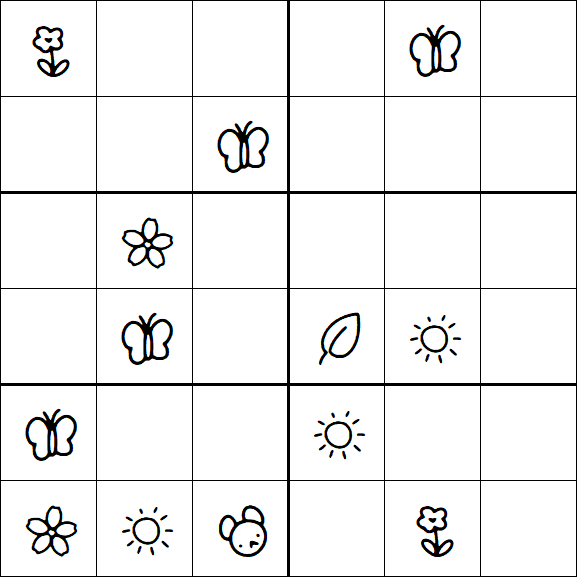 Kids Sudoku 6x6 - Medium