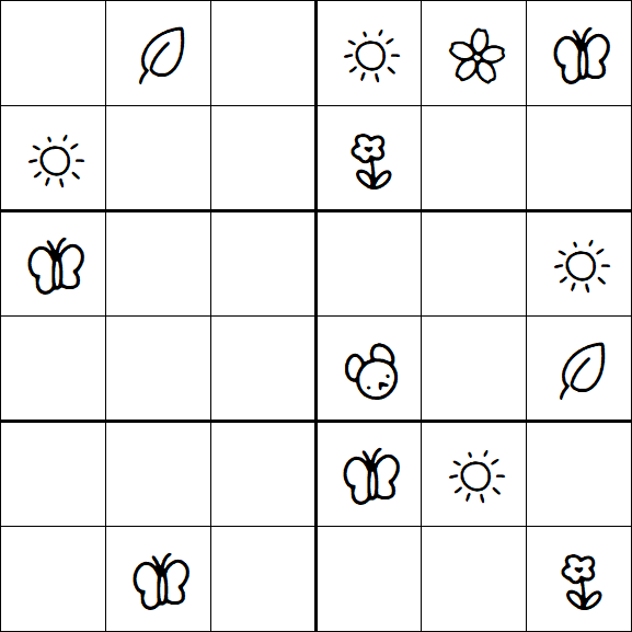 Kids Sudoku 6x6 - Medio
