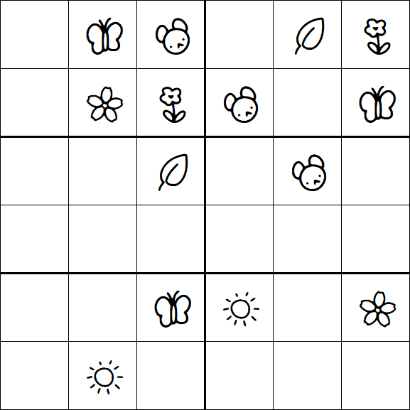 Kids Sudoku 6x6 - Medio