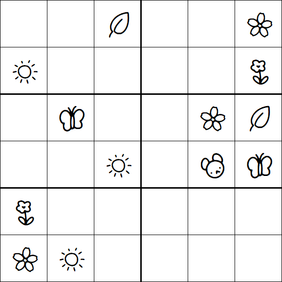 Kids Sudoku 6x6 - Medio