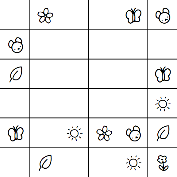 Kids Sudoku 6x6 - Medium