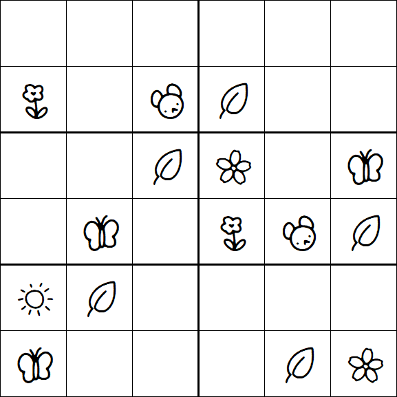 Kids Sudoku 6x6 - Medium
