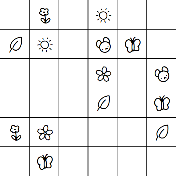 Kids Sudoku 6x6 - Medium