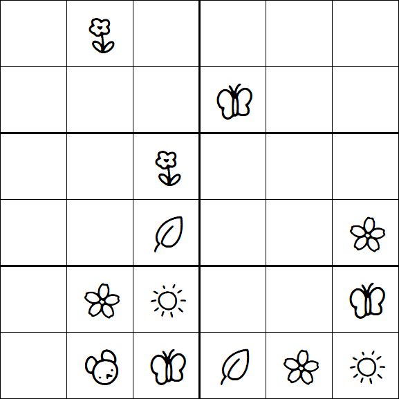 Kids Sudoku 6x6 - Medium