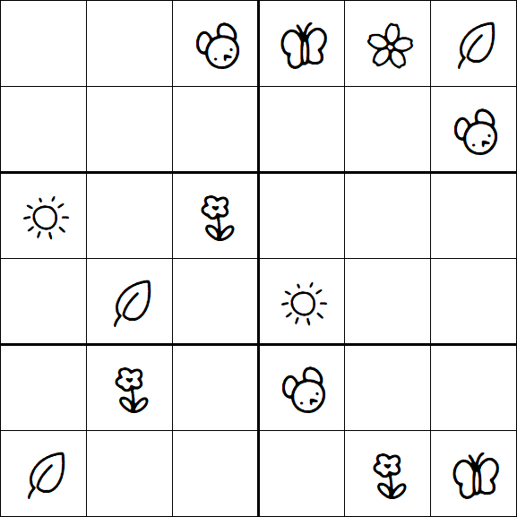Kids Sudoku 6x6 - Medio