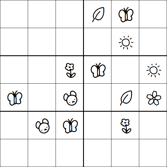 Kids Sudoku 6x6 - Medium