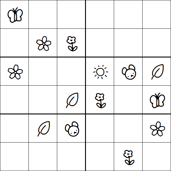 Kids Sudoku 6x6 - Medium