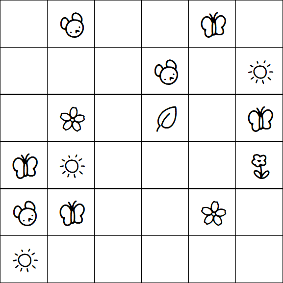 Kids Sudoku 6x6 - Medium