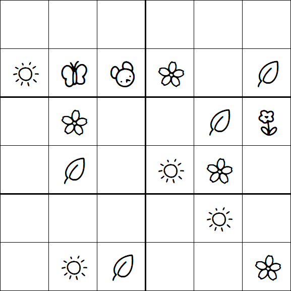 Kids Sudoku 6x6 - Medium