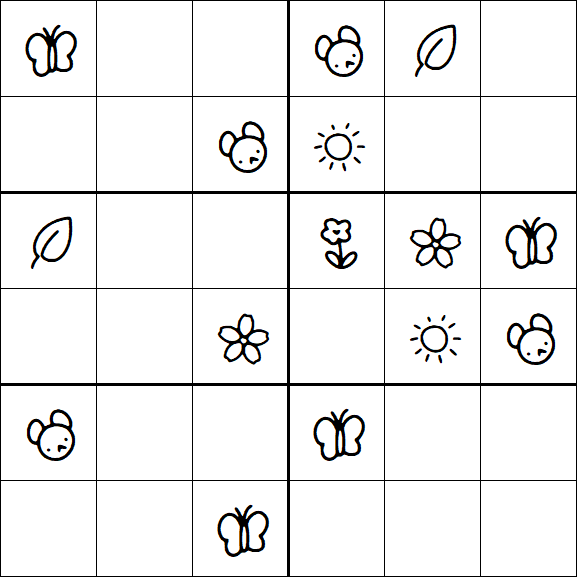 Kids Sudoku 6x6 - Medium
