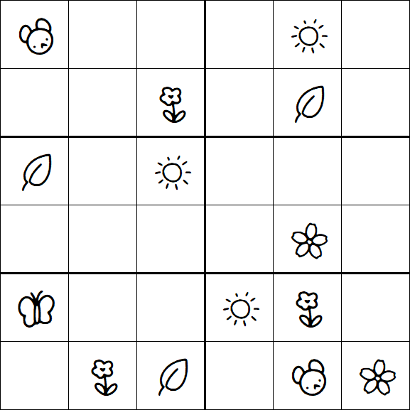 Kids Sudoku 6x6 - Medium