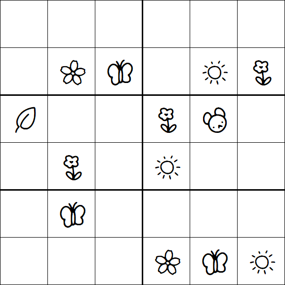 Kids Sudoku 6x6 - Medium
