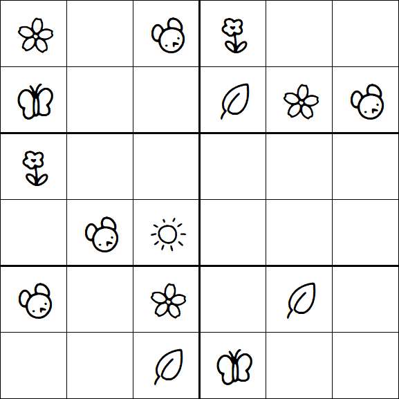 Kids Sudoku 6x6 - Medium