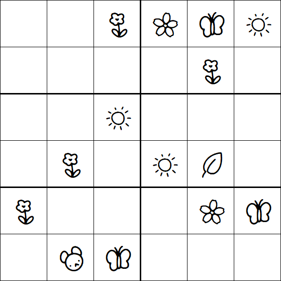 Kids Sudoku 6x6 - Medium