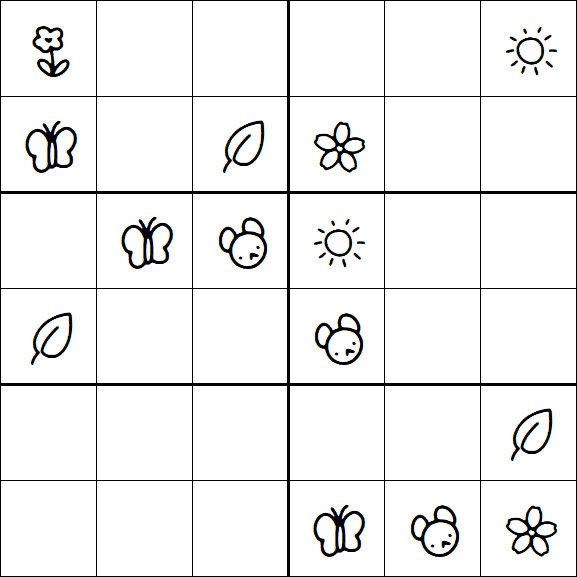 Kids Sudoku 6x6 - Medium