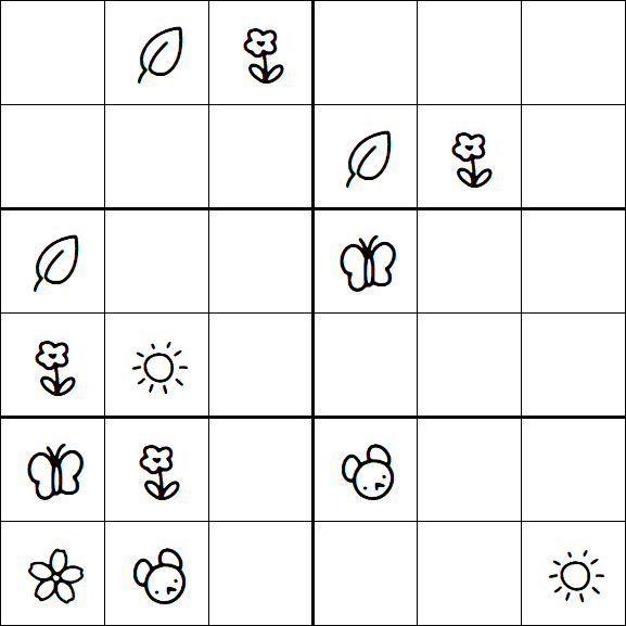 Kids Sudoku 6x6 - Medium