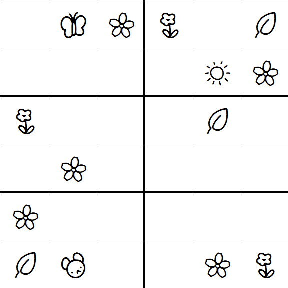 Kids Sudoku 6x6 - Medium
