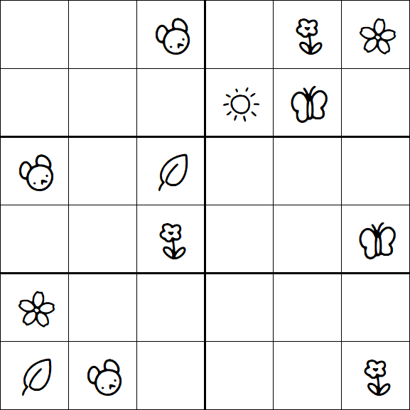 Kids Sudoku 6x6 - Medium