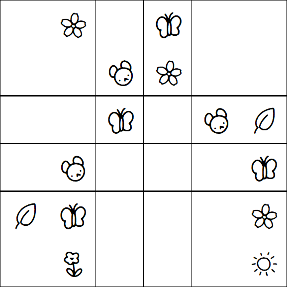 Kids Sudoku 6x6 - Medium