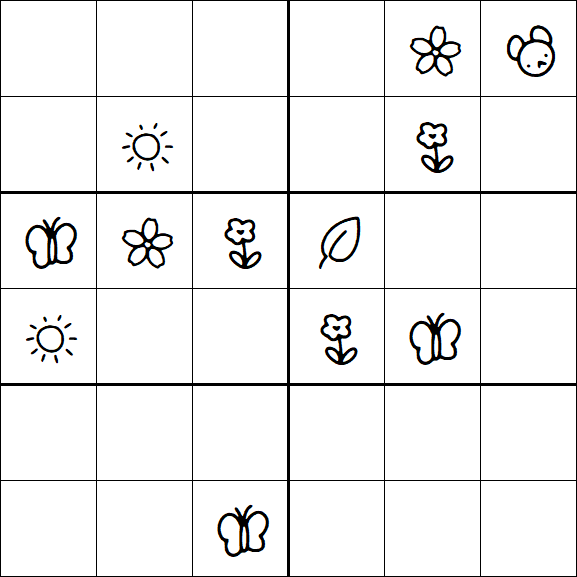 Kids Sudoku 6x6 - Moyen