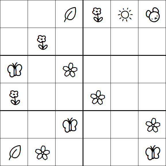 Kids Sudoku 6x6 - Moyen