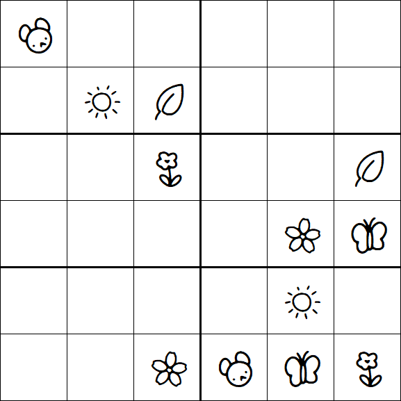 Kids Sudoku 6x6 - Moyen