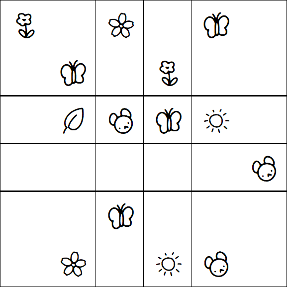 Kids Sudoku 6x6 - Moyen