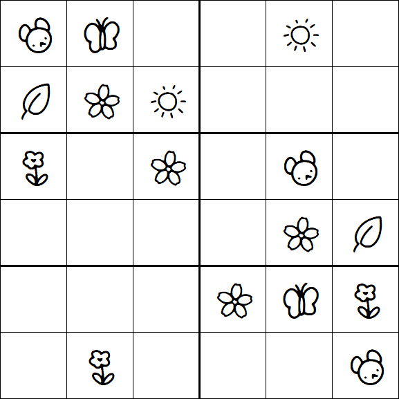 Kids Sudoku 6x6 - Medio