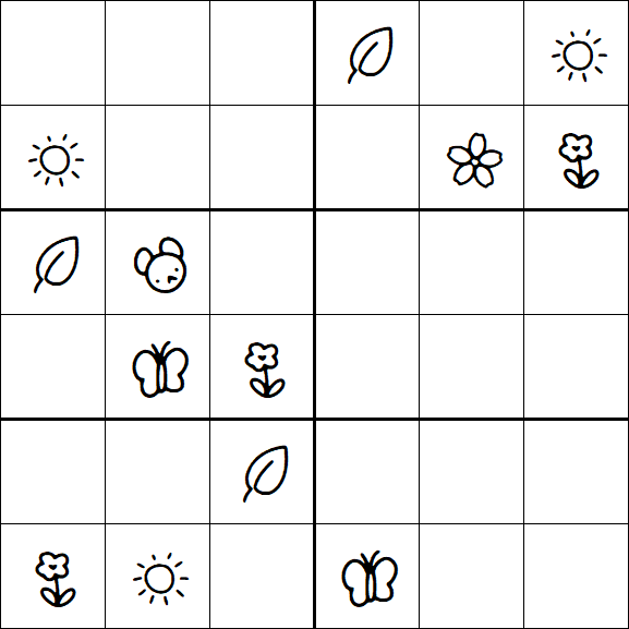 Kids Sudoku 6x6 - Moyen