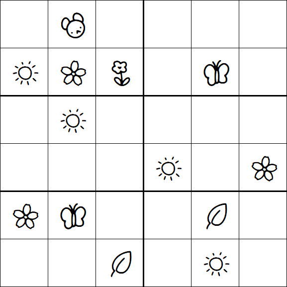 Kids Sudoku 6x6 - Medium