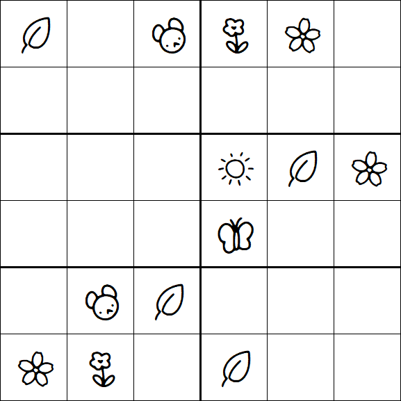Kids Sudoku 6x6 - Moyen