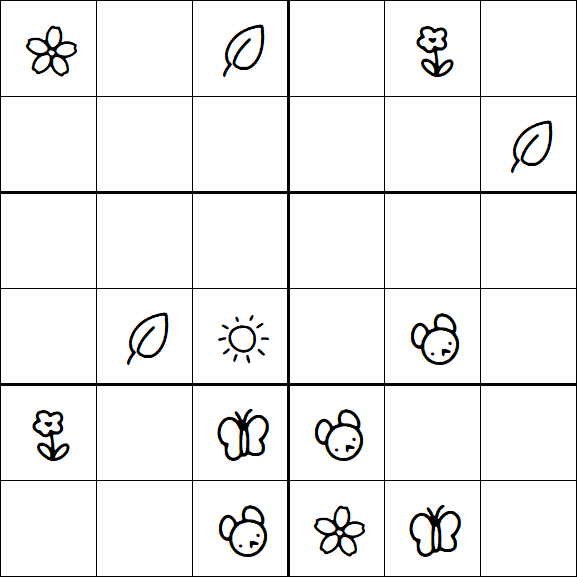 Kids Sudoku 6x6 - Moyen