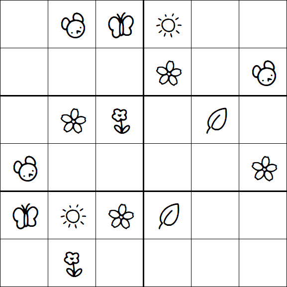 Kids Sudoku 6x6 - Moyen
