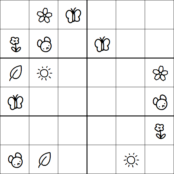 Kids Sudoku 6x6 - Moyen