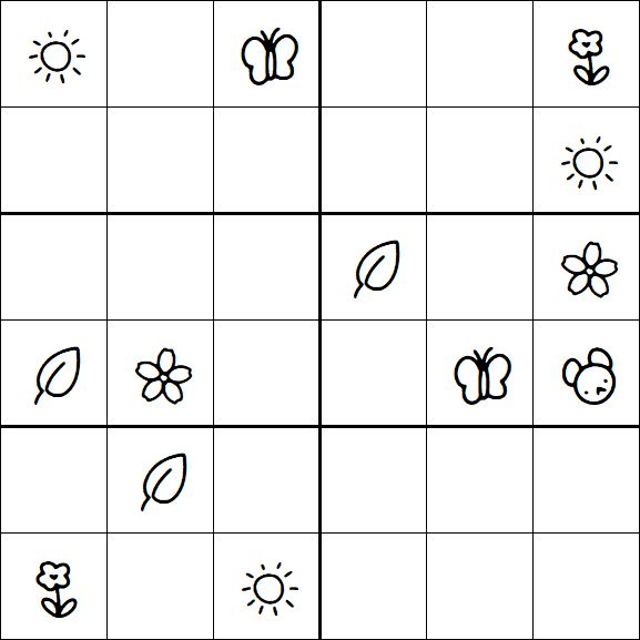 Kids Sudoku 6x6 - Moyen
