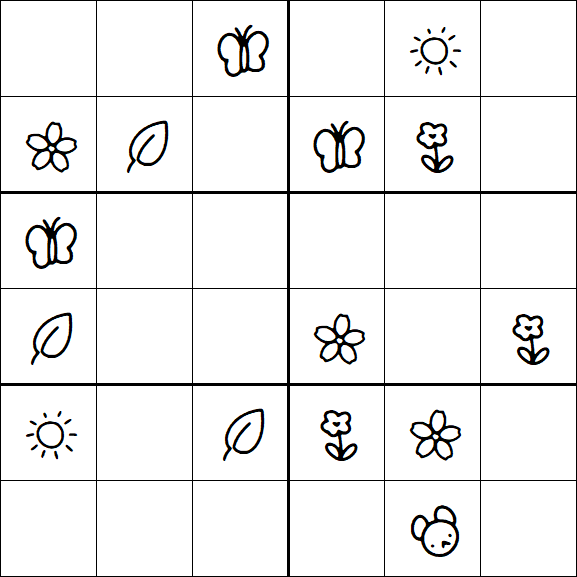 Kids Sudoku 6x6 - Moyen