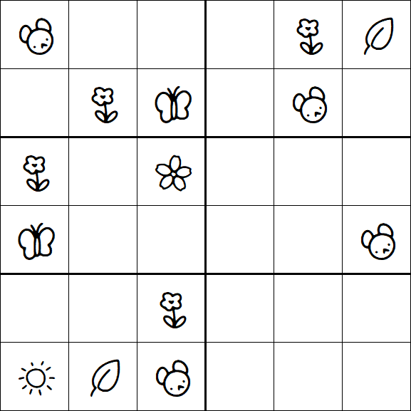 Kids Sudoku 6x6 - Moyen