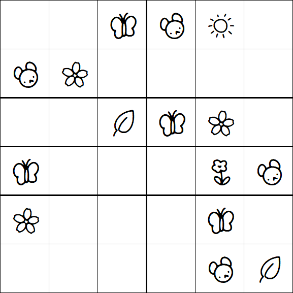 Kids Sudoku 6x6 - Moyen