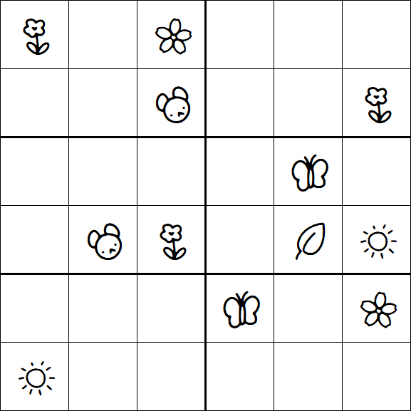 Kids Sudoku 6x6 - Moyen